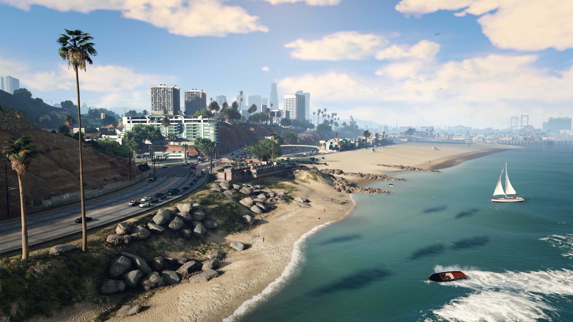 Paylaşılan Los Santos fantezisini gösteren resmi GTA V Gen9 ekran görüntüsü