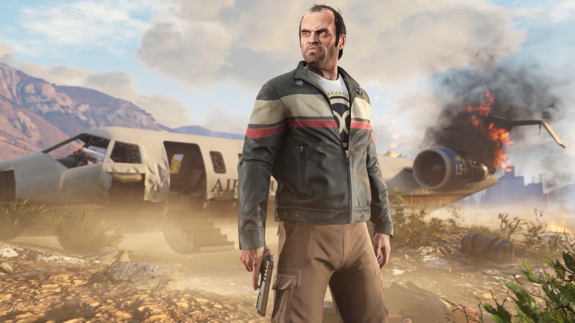 Official GTA V Gen9 screenshot highlighting vehicles and action